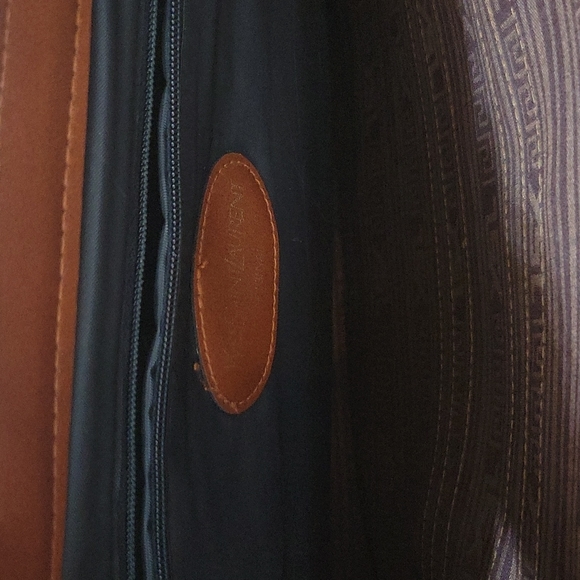 YSL CHARCOAL GRAY & BROWN LEATHER TOTE BAG - Picture 8 of 17